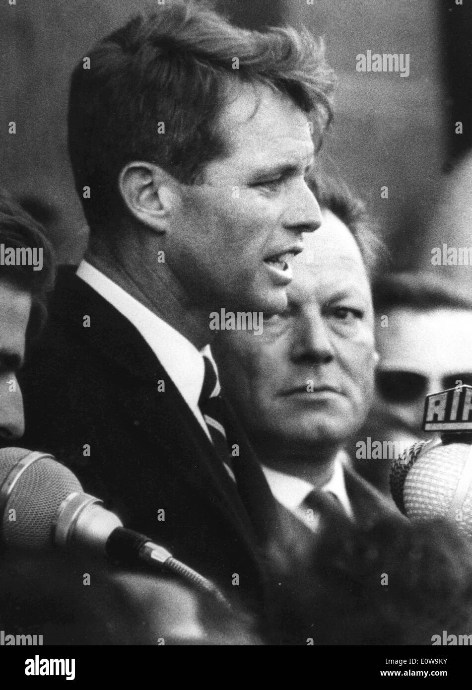 Kennedy spricht im Berliner Rathaus Stockfoto