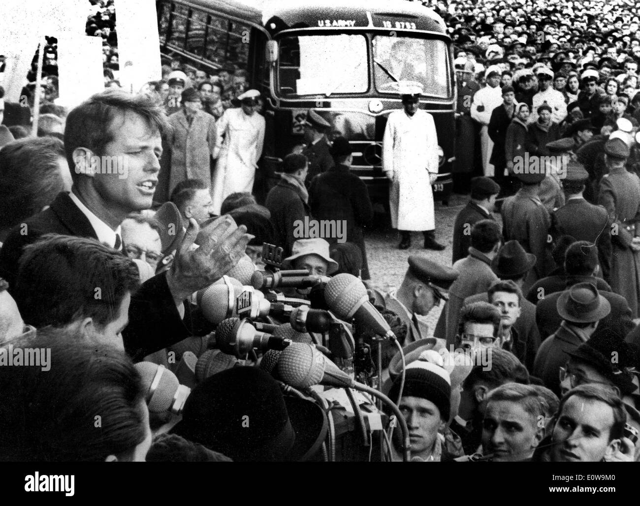 Kennedy spricht im Berliner Rathaus Stockfoto