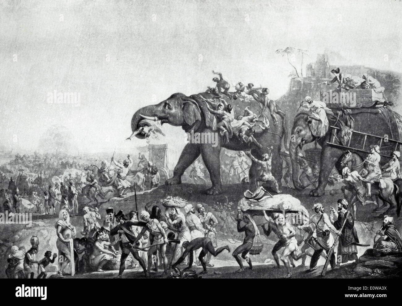 Indien-Szene-Gemälde von Johann Zoffany datiert 1787 Stockfoto