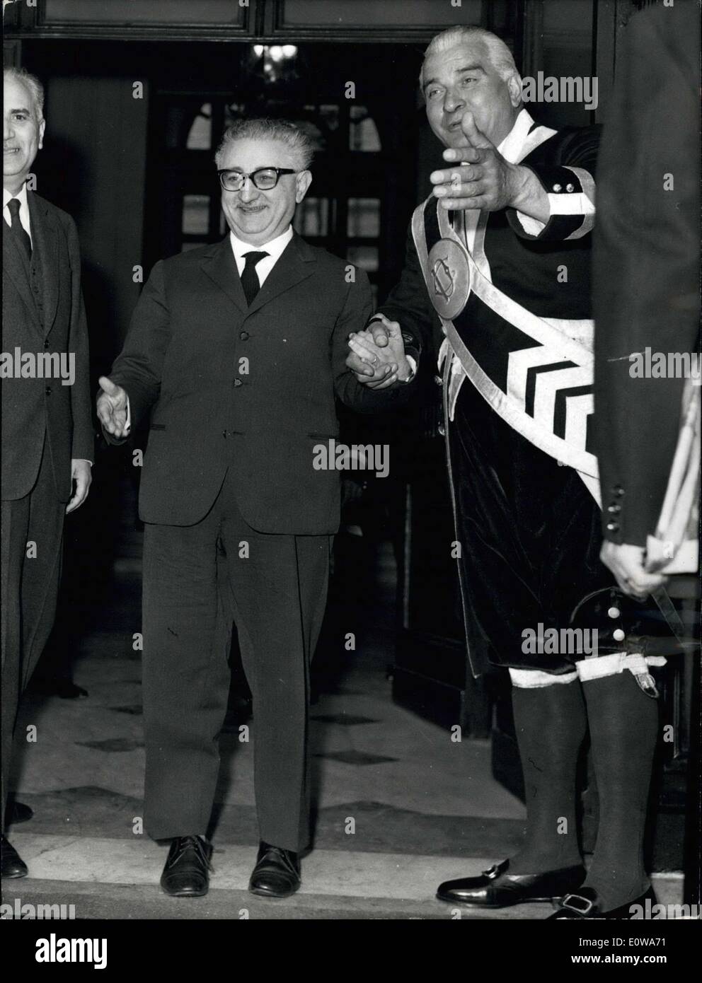 5. April 1962 - wurde Senator Giovanni Leone, 63, geboren in Neapel, Präsidenten der Republik auf dem 23. Stimmzettel gewählt. Das Foto zeigt die neue Präsident Giovanni Leone. Stockfoto