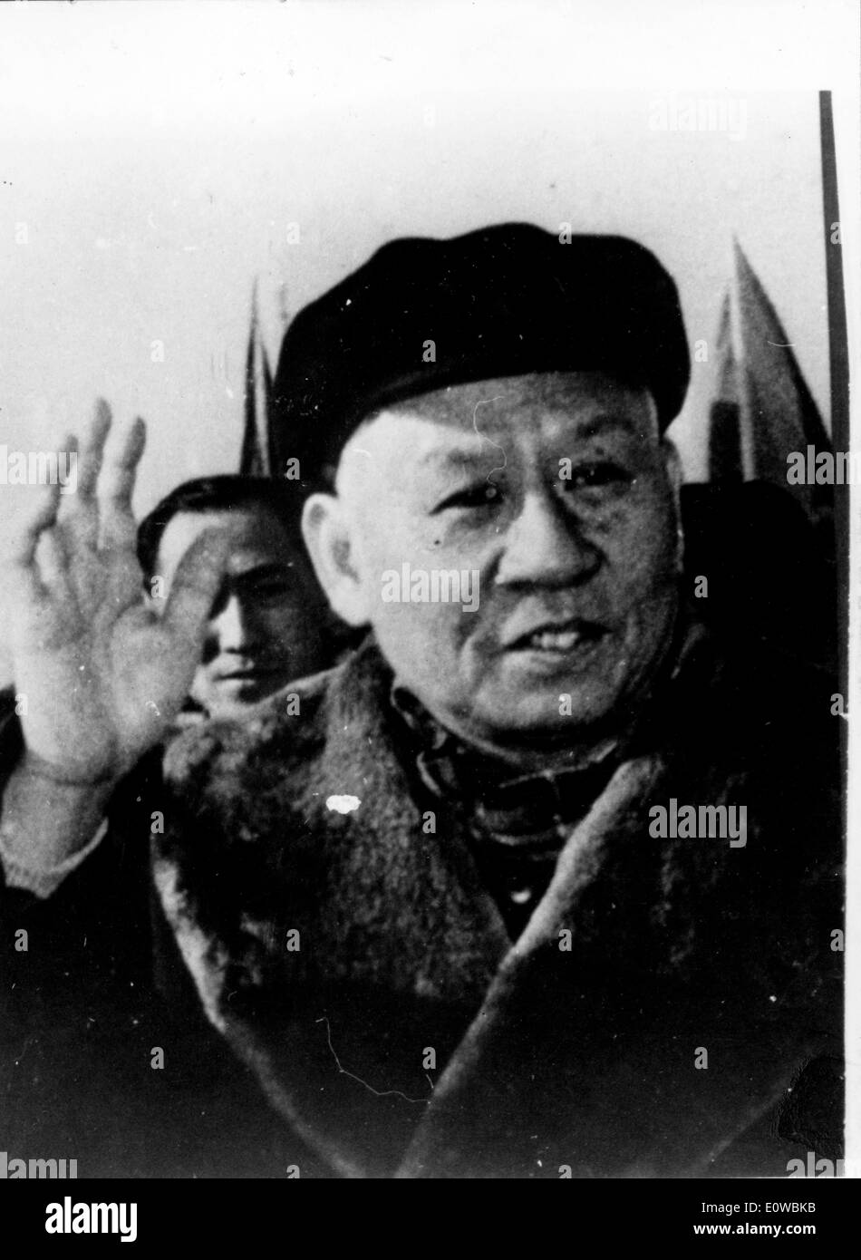Vorsitzender Liu Shaoqi Wellen bei der Ankunft Stockfoto