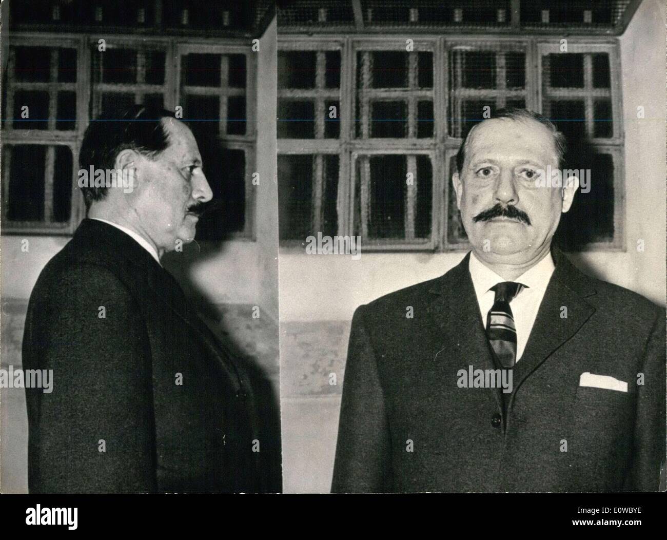 21. April 1962 - Fahndungsfoto von Ex-General Raoul Salan Stockfoto