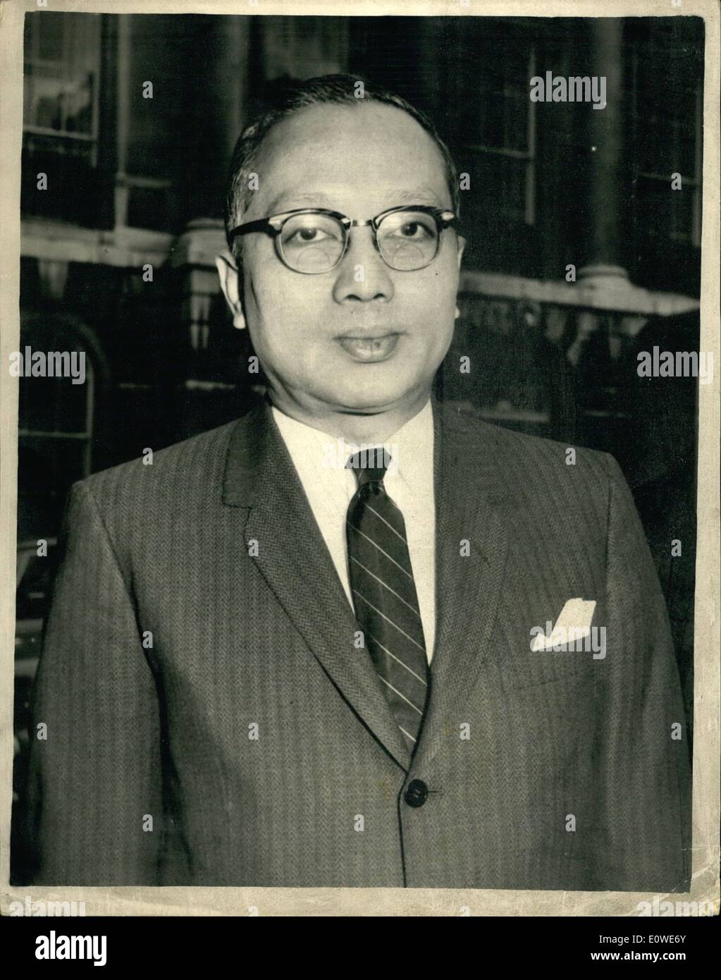5. Juli 1962 - 07.05.62 U. Thant in London Ã ¢ Â'¬â €œ Foto zeigt: U.Thant, stellvertretender Setary-General der Vereinten Nationen, Bild Stockfoto
