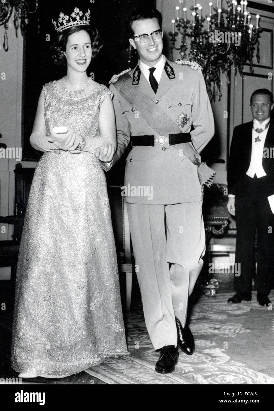 König Baudouin und Königin Fabiola im königlichen Palast Stockfoto