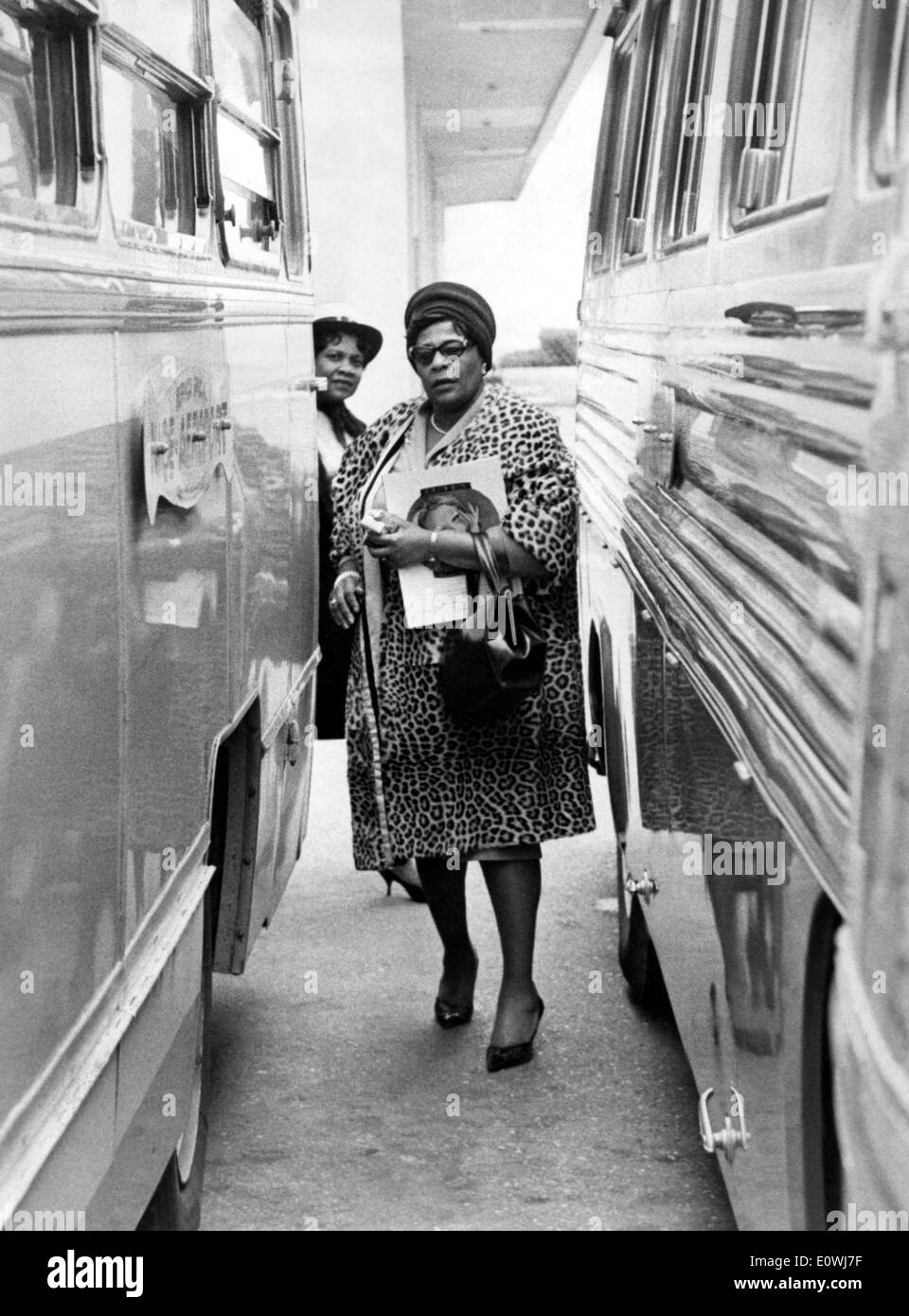 Sängerin Ella Fitzgerald am Flughafen Nizza Stockfoto
