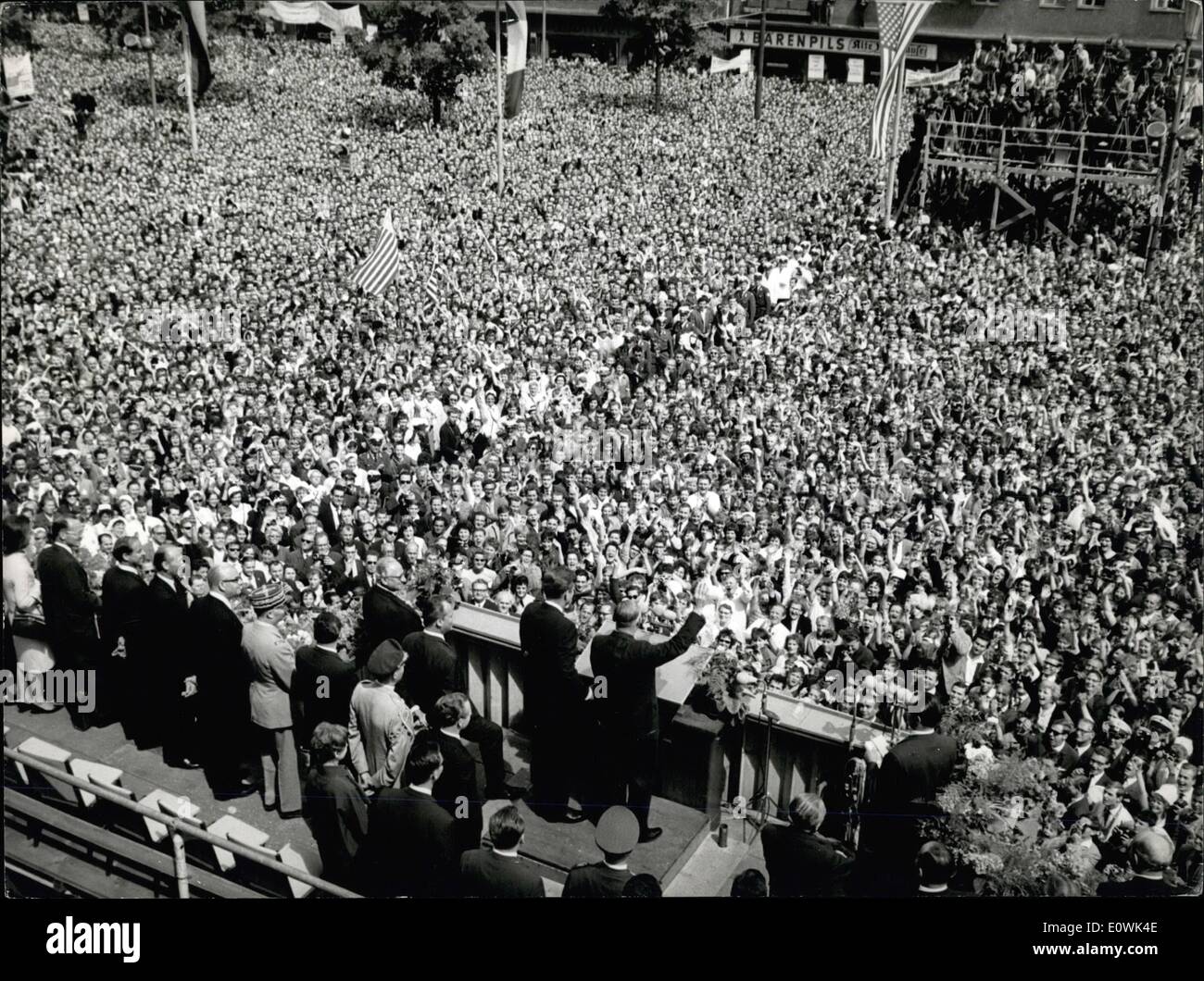 6. Juni 1963 - Besuch von Präsident John F. Kennedy in der Bundesrepublik Deutschland vom 23. bis 26. Juni 1963. Firma: Mr. Dean R Stockfoto