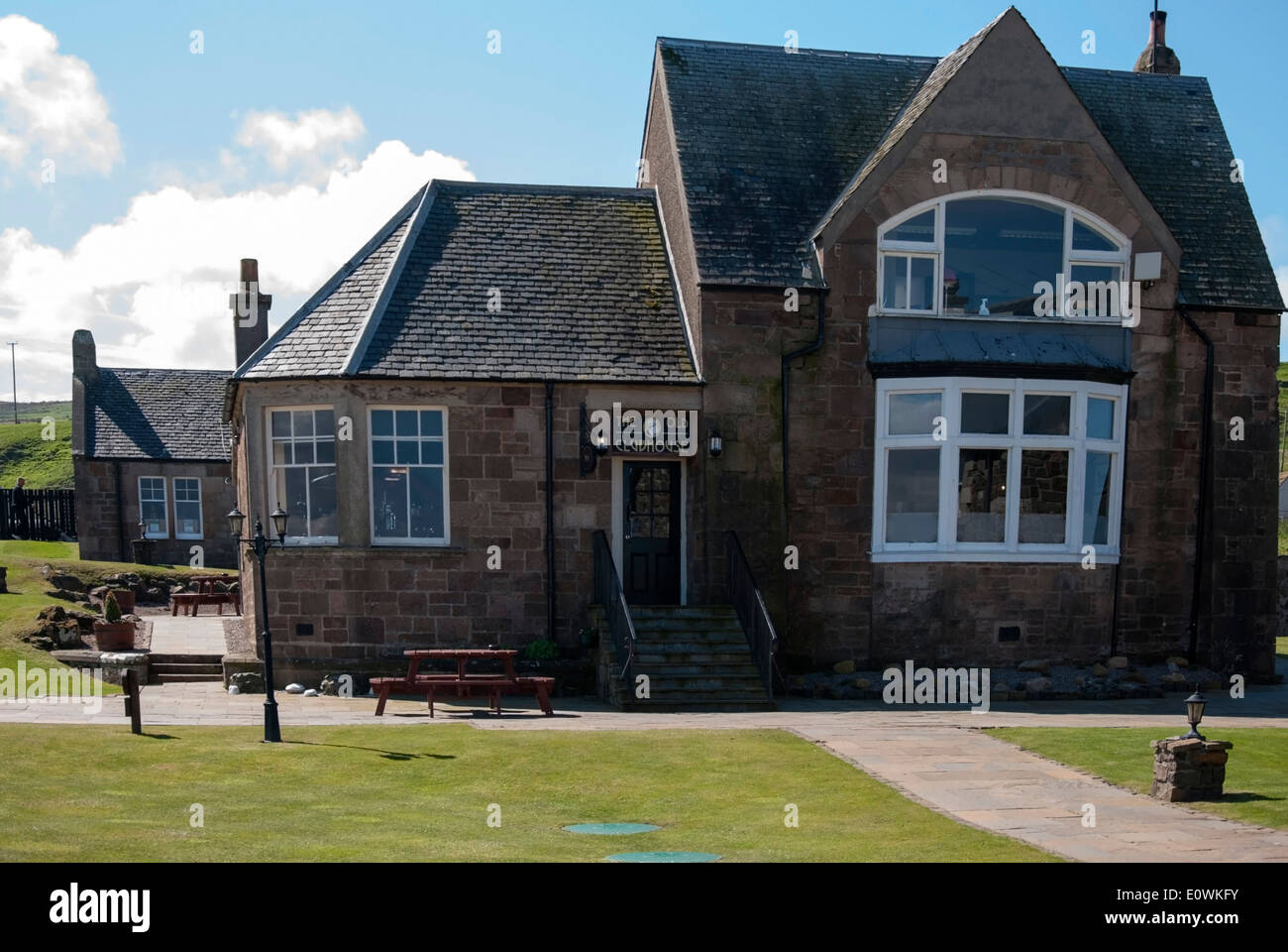 Das alte Clubhaus Pub Machrihanish Mull of Kintyre Schottland, Vereinigtes Königreich Stockfoto
