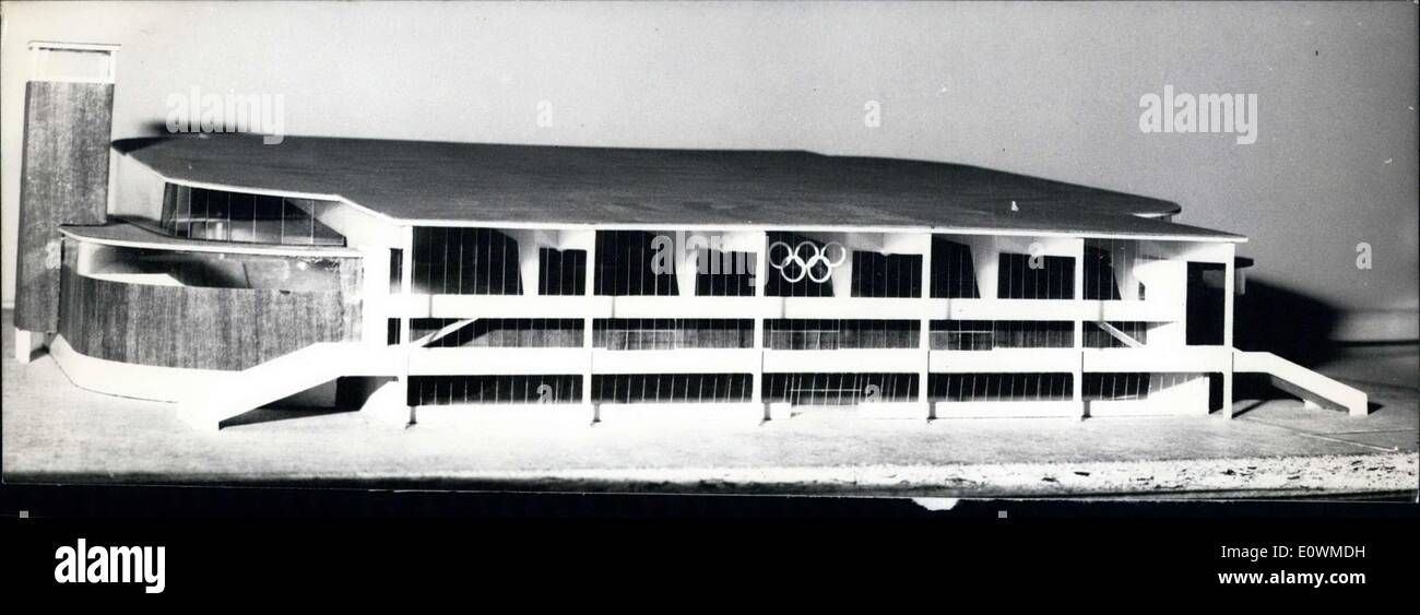 25. Juli 1963 - Modell des Olympia-Eisstadion. Stockfoto