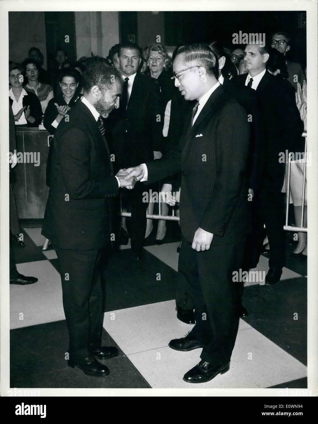 10. Oktober 1963 - Kaiser Haile Selassie I von Äthiopien besucht Amtssitz der Vereinten Nationen: seine kaiserliche Majestät Haile Selassie I, Stockfoto