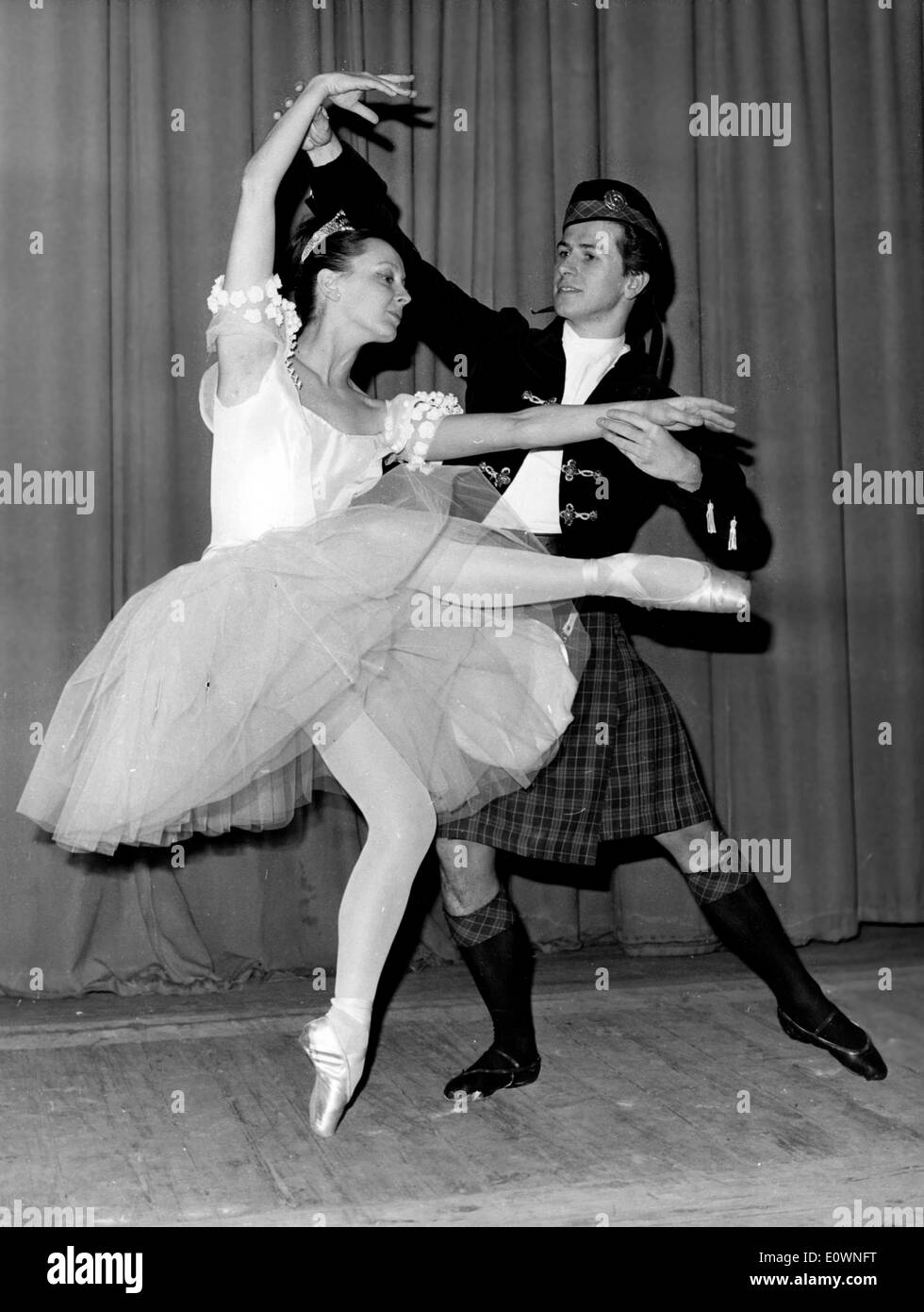 Josette Amiel und Flemming Flindt Proben ein Ballett Stockfoto