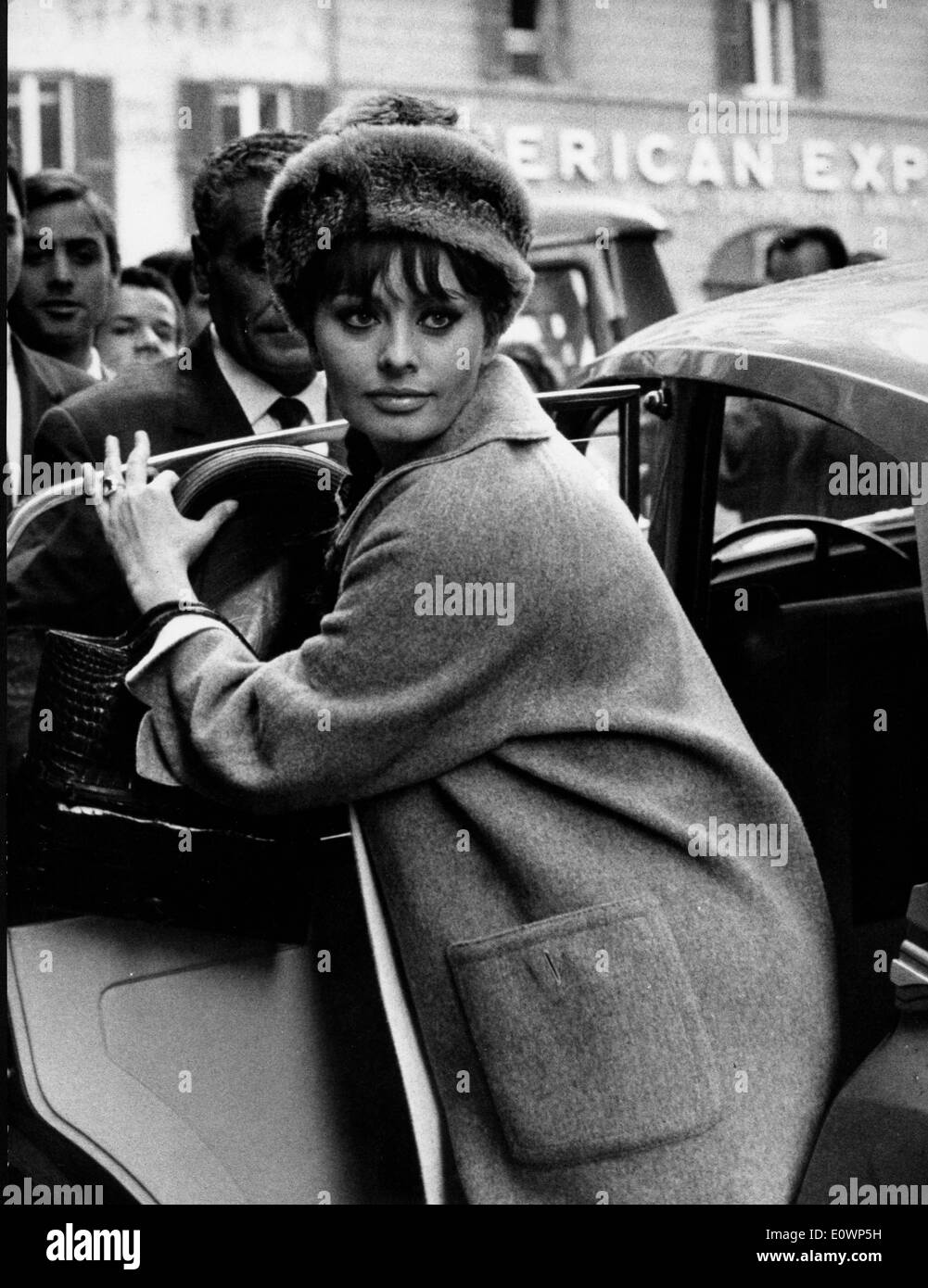 Schauspielerin Sophia Loren in Rom zum Film "Gestern heute und morgen" Stockfoto