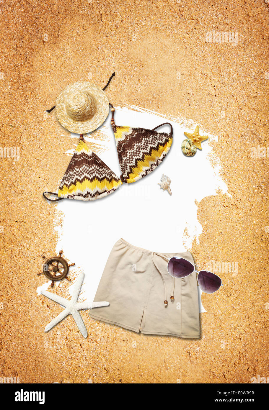 Sommerkleidung auf sand Stockfoto