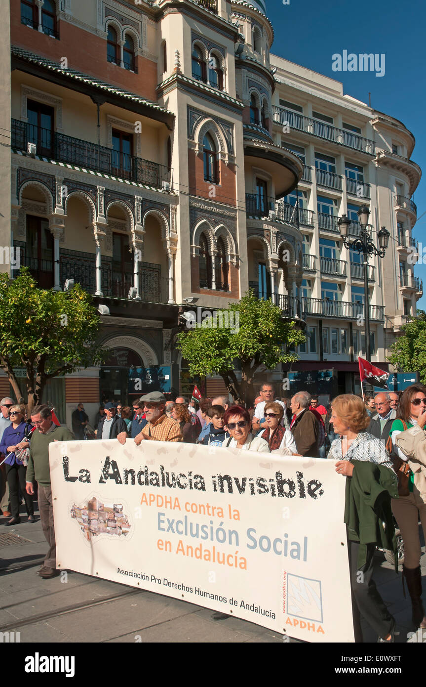 Generalstreik, Demonstration, 14. November 2012, Sevilla, Spanien, Europa Stockfoto