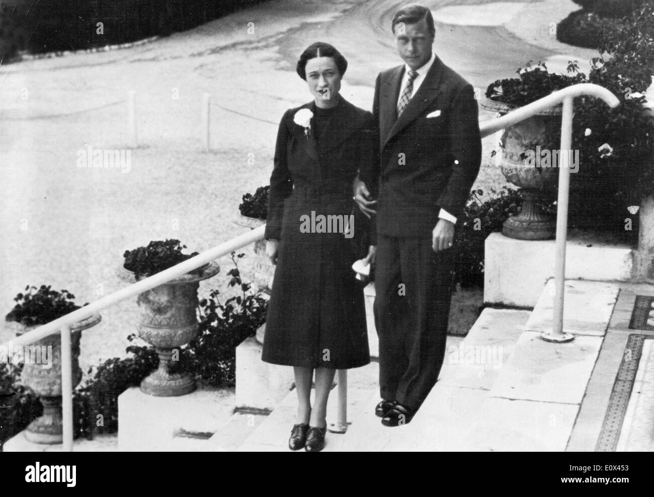 Edward VIII. und Wallis Simpson vor dem Grand Hotel Stockfoto