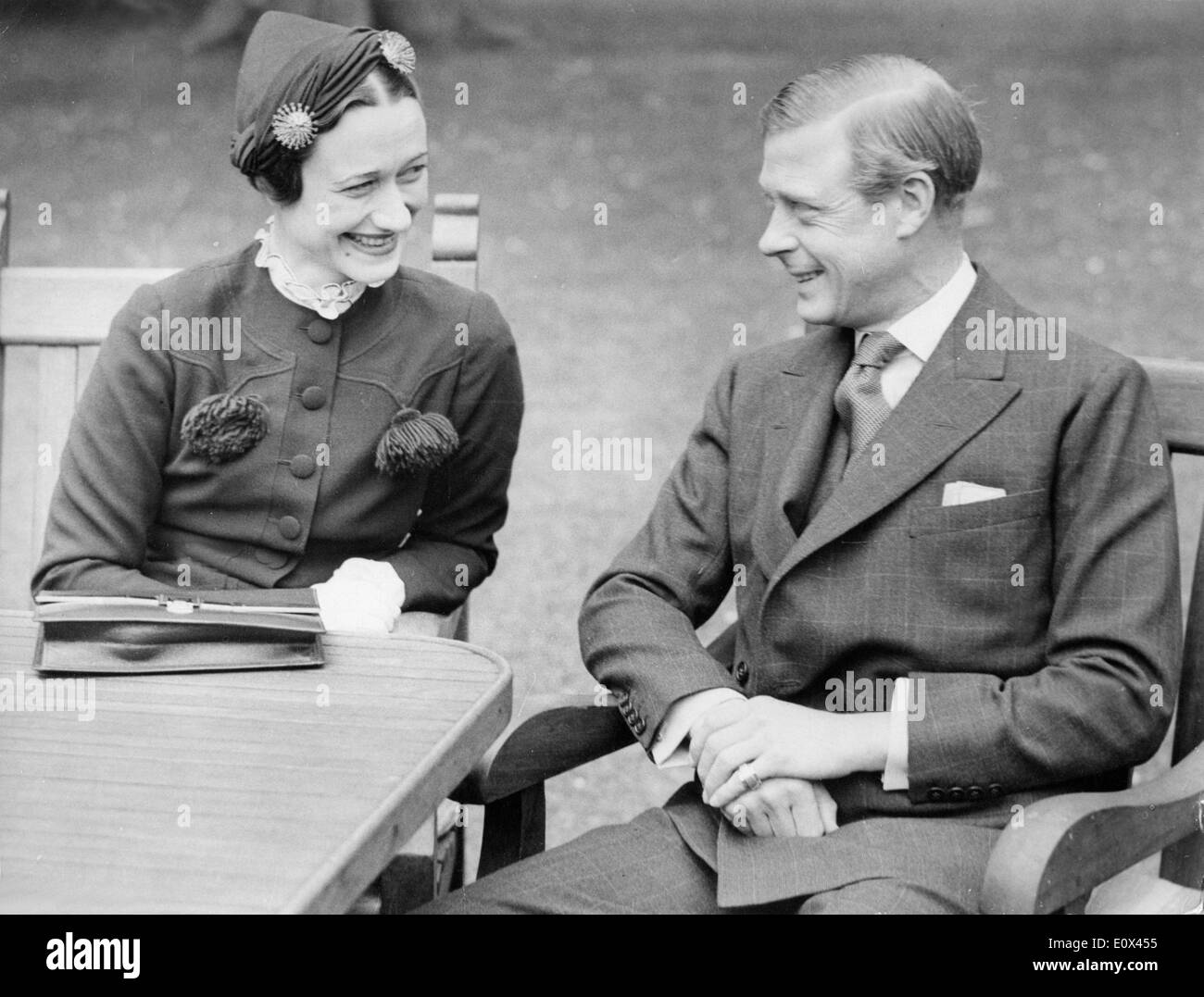 Edward VIII. und Wallis Simpson am Chateau de Cande Frau Stockfoto