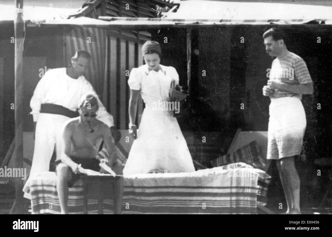 Edward VIII. und Gemahlin Wallis Simpson am Strand in Venedig Stockfoto
