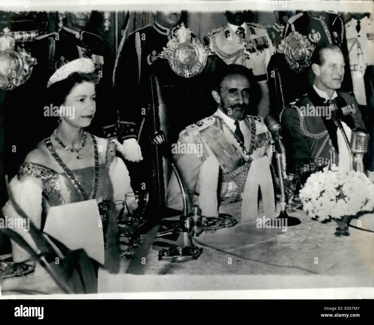 Sept. 09, 1965 - Bild von RADIO QUEEN GETS A GREAT willkommen IN ADDIS ABEBA besucht staatliche Bankett H.M, der Königin und des Herzogs von Stockfoto
