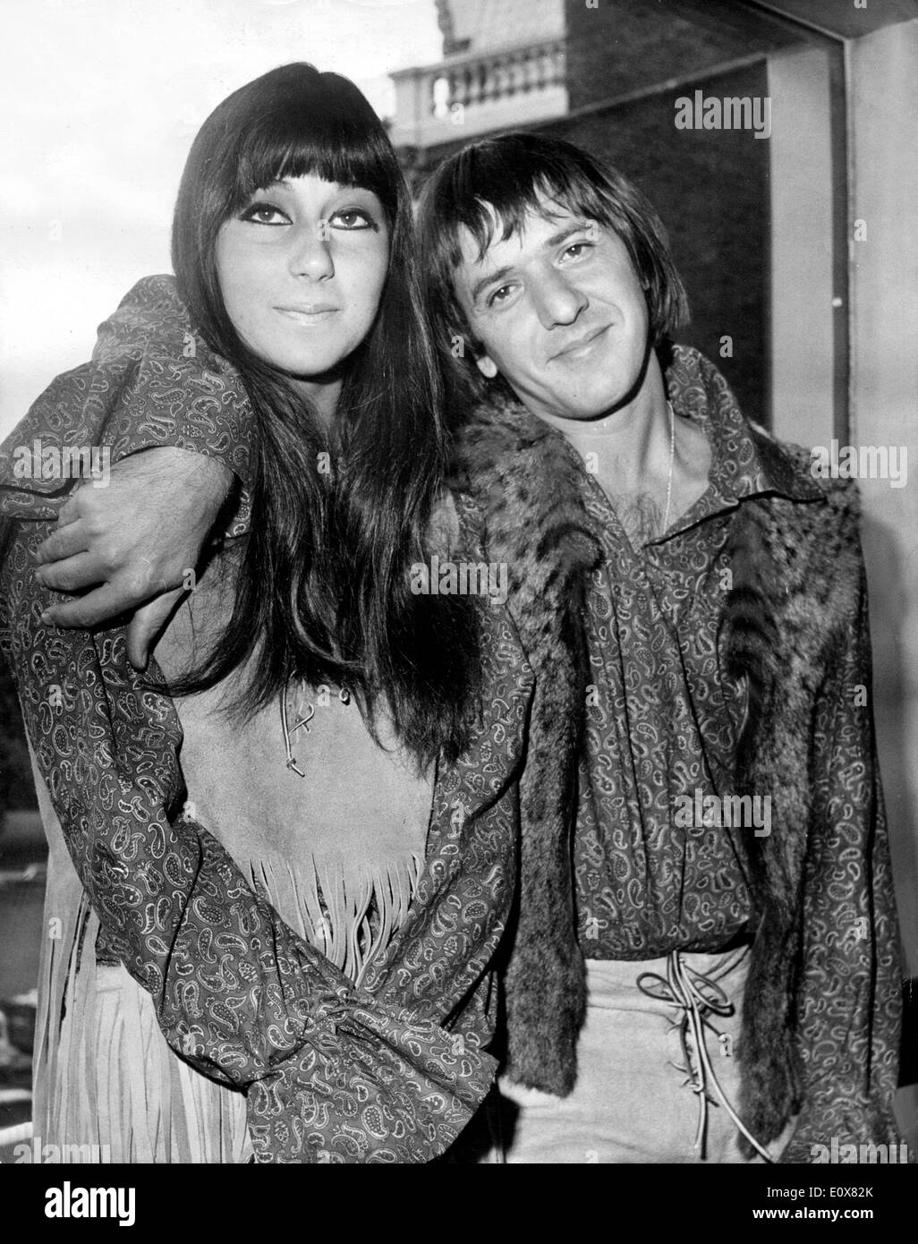 Mann und Frau Gesangsduo Sonny & Cher Stockfoto