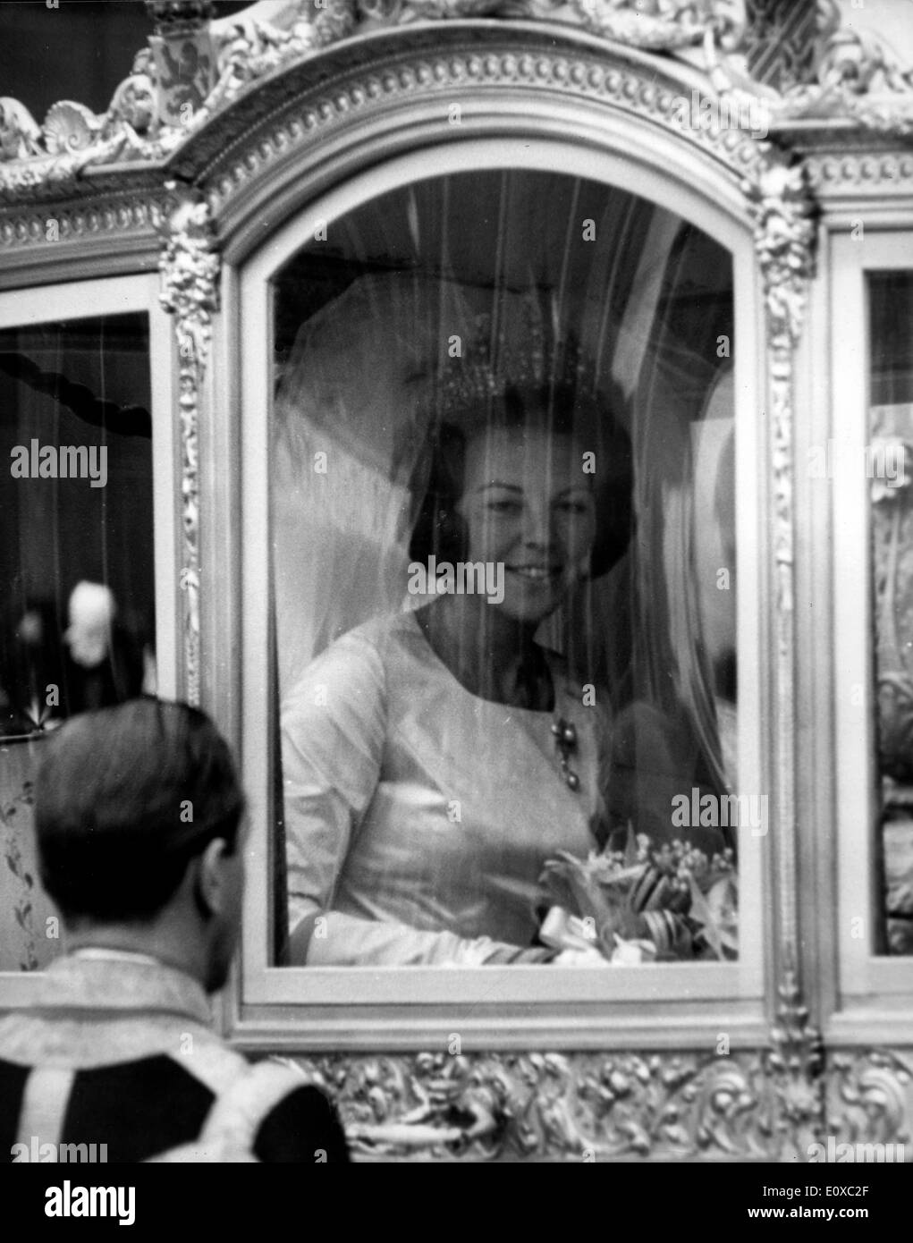 Prinzessin Beatrix in einer Kutsche auf dem Weg zu ihrer Hochzeit Stockfoto
