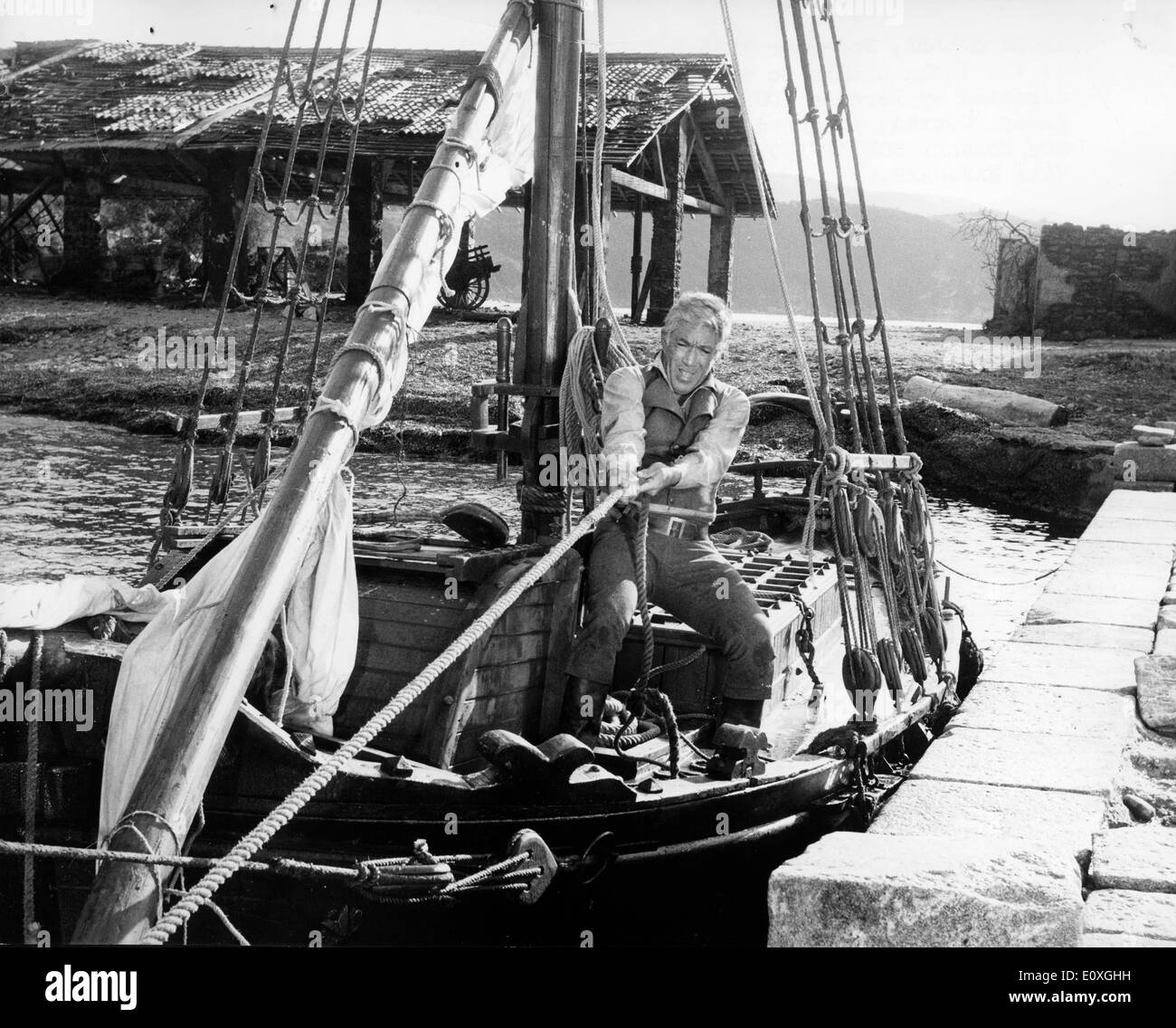 Schauspieler Anthony Quinn in einer Szene aus dem Film "The Rover" Stockfoto