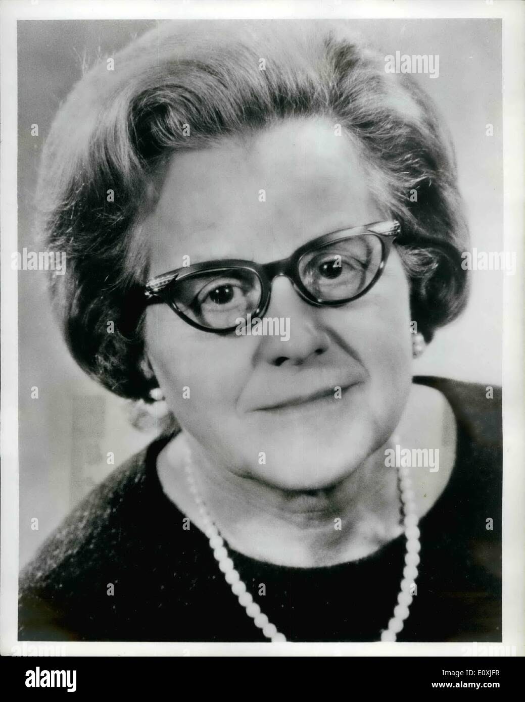 2. Februar 1967 - Kaete Strobel (SPD) Bundesminister für Gesundheit. Stockfoto