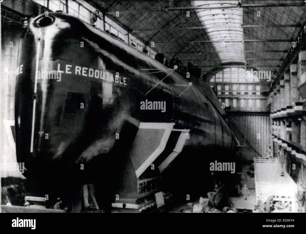 20. März 1967 - Frankreichs erste atomare u-Boot, '' Le Redoutable,'' am 29. März in Anwesenheit von General de Gaulle startet. Es wird die erste offizielle Reise des französischen Präsidenten für das Jahr 1967 sein. Stockfoto