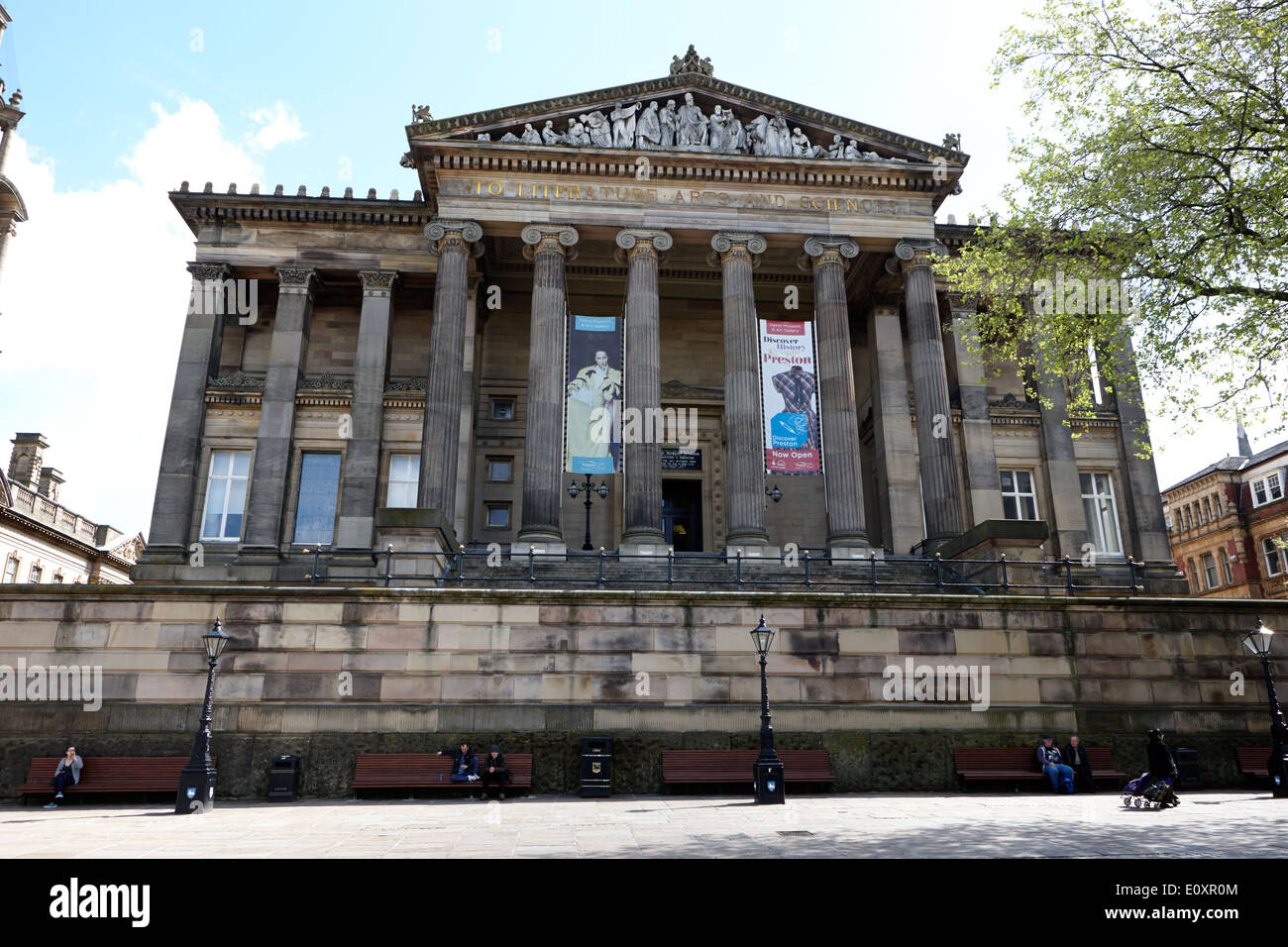 Das Harris Museum and Art Gallery Preston ist ein kostenloses öffentliches Bibliotheksgebäude in England UK Stockfoto