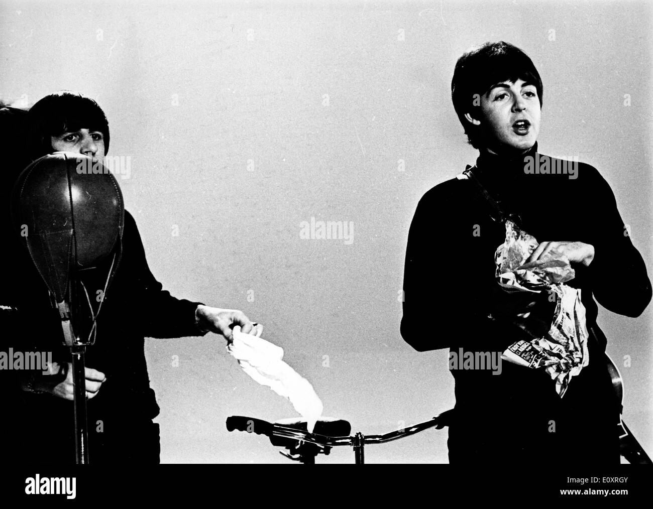 Aufnahme der Beatles in der Pause in einem BBC-TV-special Stockfoto