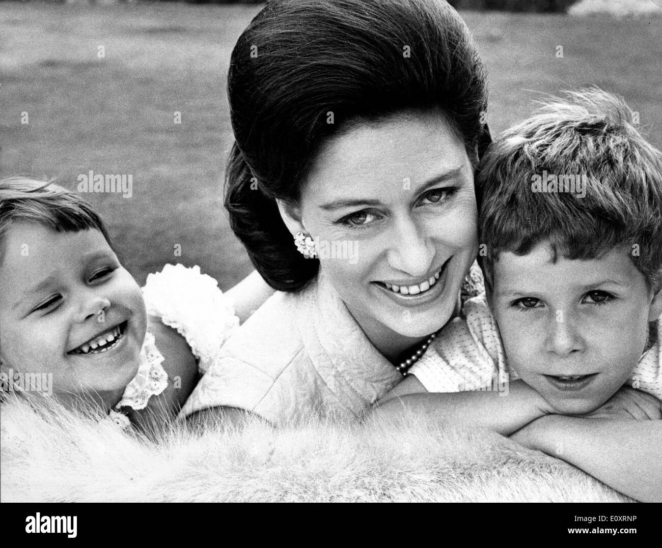 Porträt von Prinzessin Margaret und ihre Kinder Stockfoto