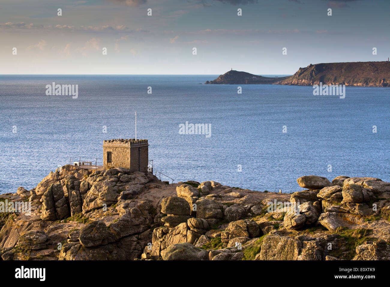Sennen Ausblick; Blick in Richtung Cape Cornwall; Cornwall; UK Stockfoto