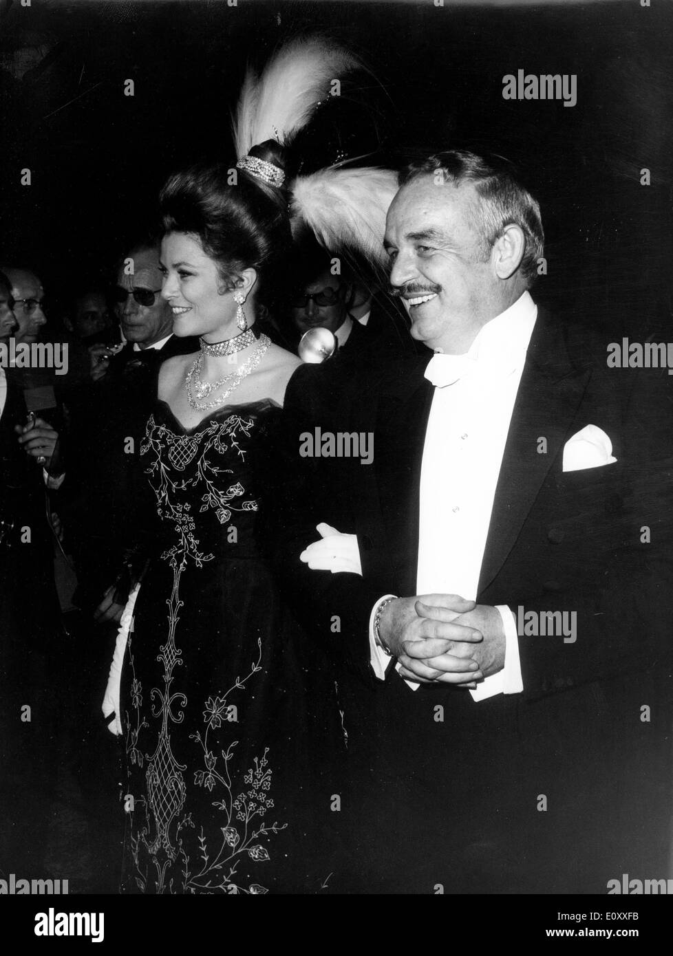 Fürst Rainier und Grace Kelly ankommen am ball Stockfoto