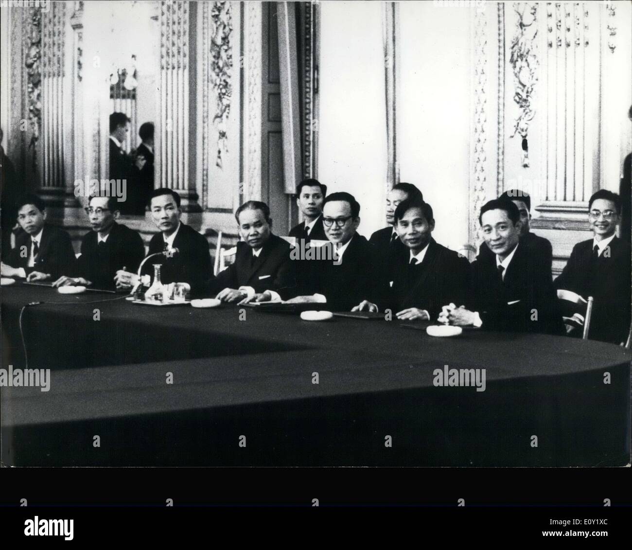 13. Mai 1968 - treffen Nord-Vietnamesen und amerikanischen Vertreter im internationalen Congresscenter P Stockfoto
