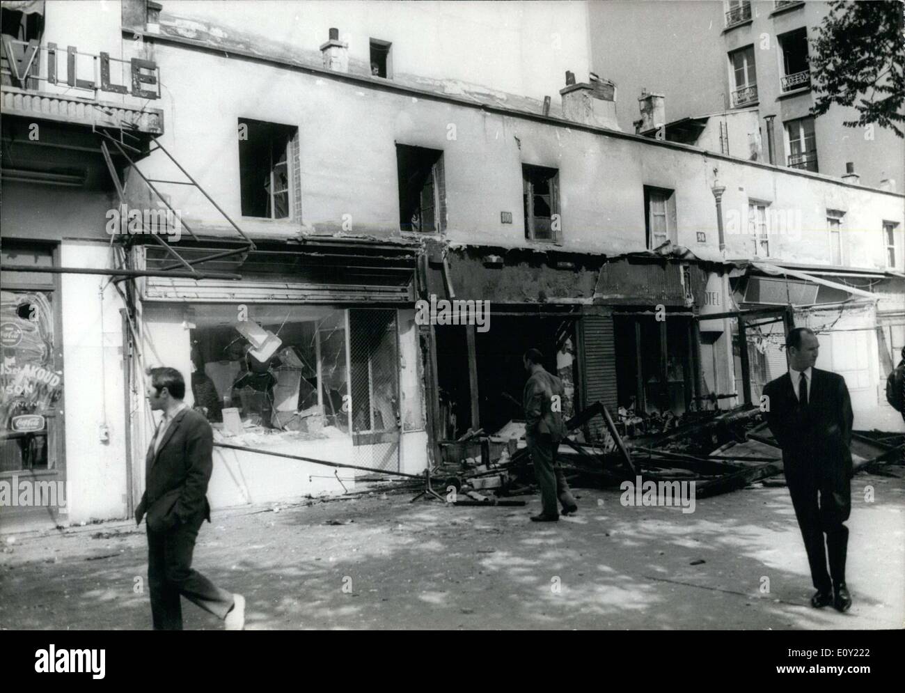 4. Juni 1968 - verwüstet Belleville Boutique, Araber und israelische Kampf Stockfoto