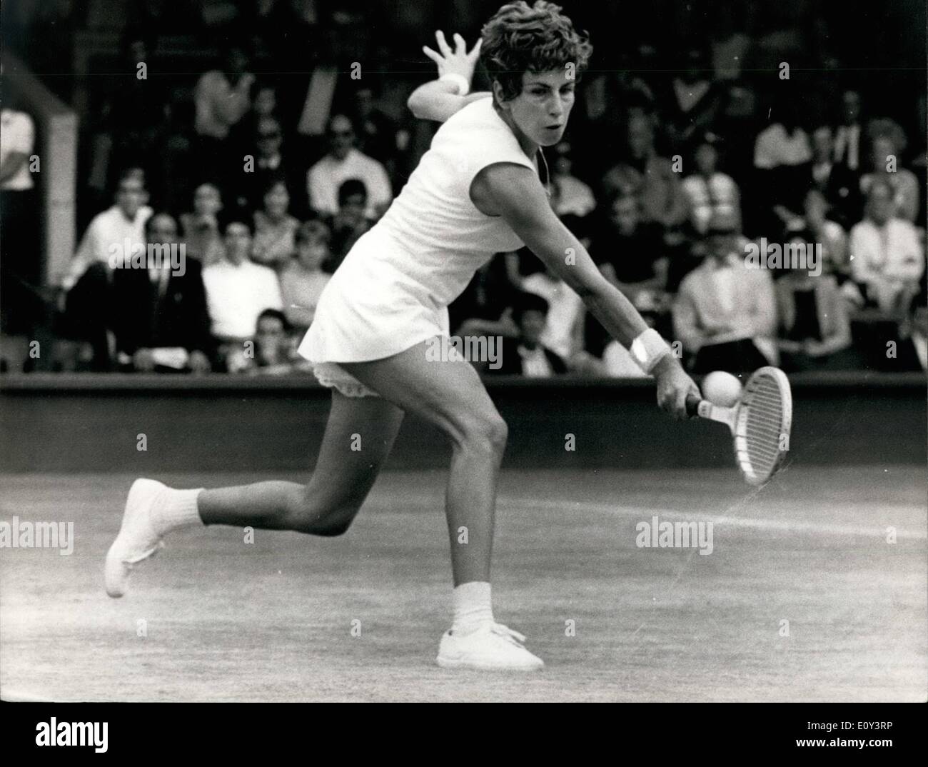 7. Juli 1968 Wimbledon Open Tennis Championships. R. Casals verpassen