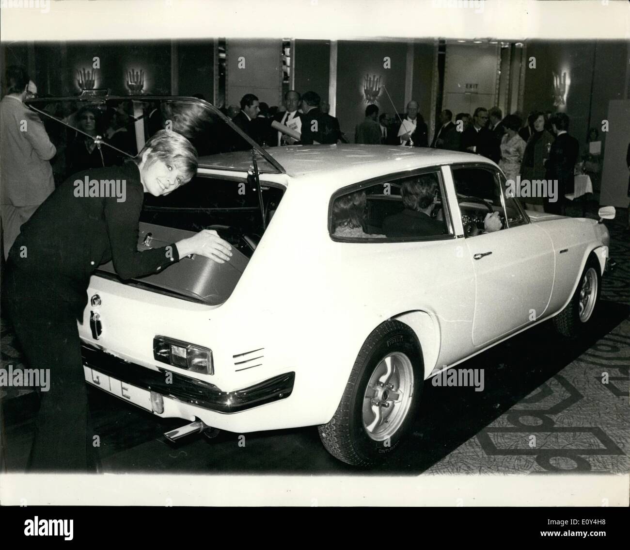10. Oktober 1968 - Auto der Welt Premieren GT/Nachlässe von angewiesen. Einzigartige vier-Sitzer Joins Krummsäbel reichen. Reliant verkünden heute Okt Stockfoto