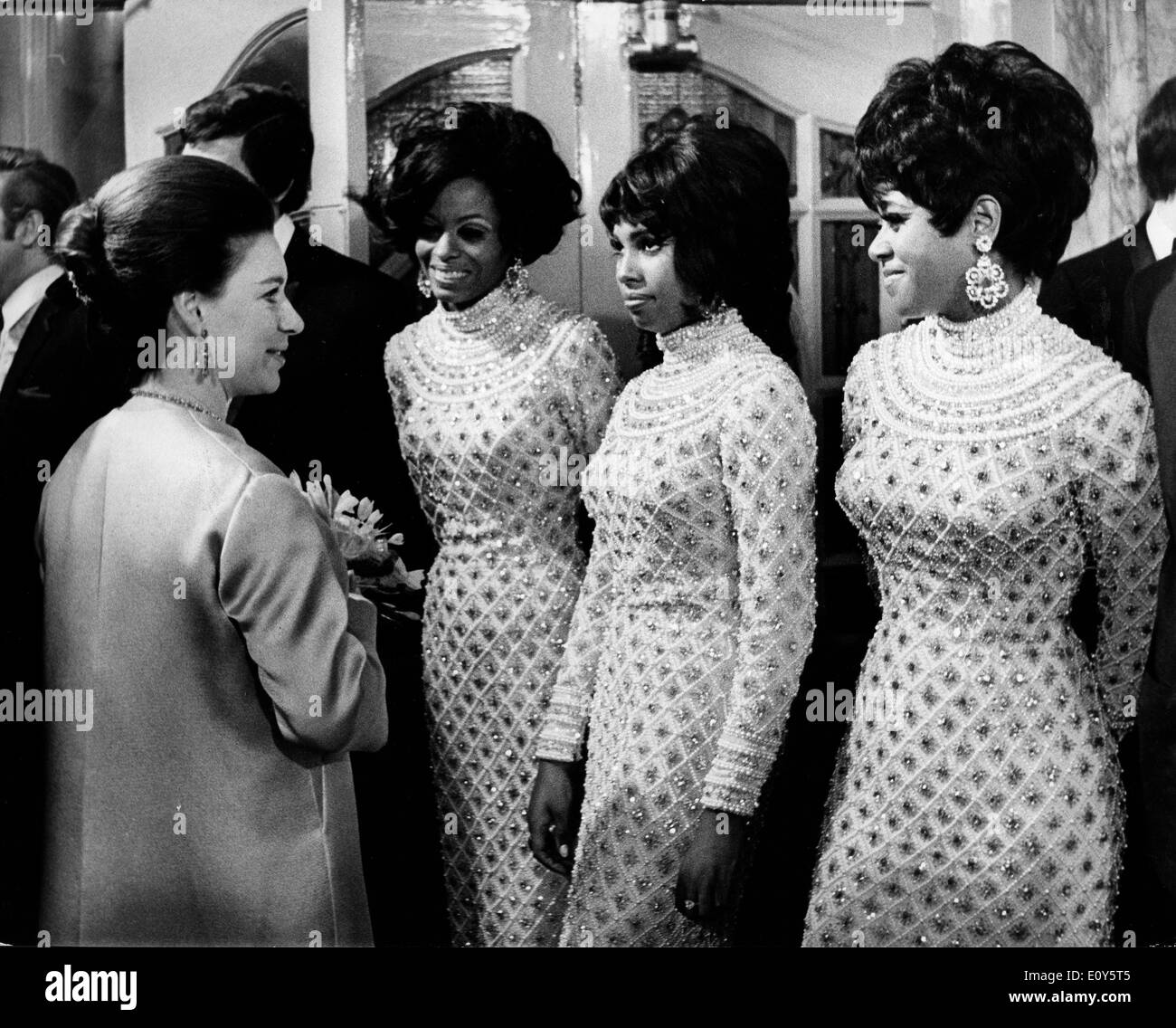 Die Supremes Sänger treffen Prinzessin Margaret Stockfoto