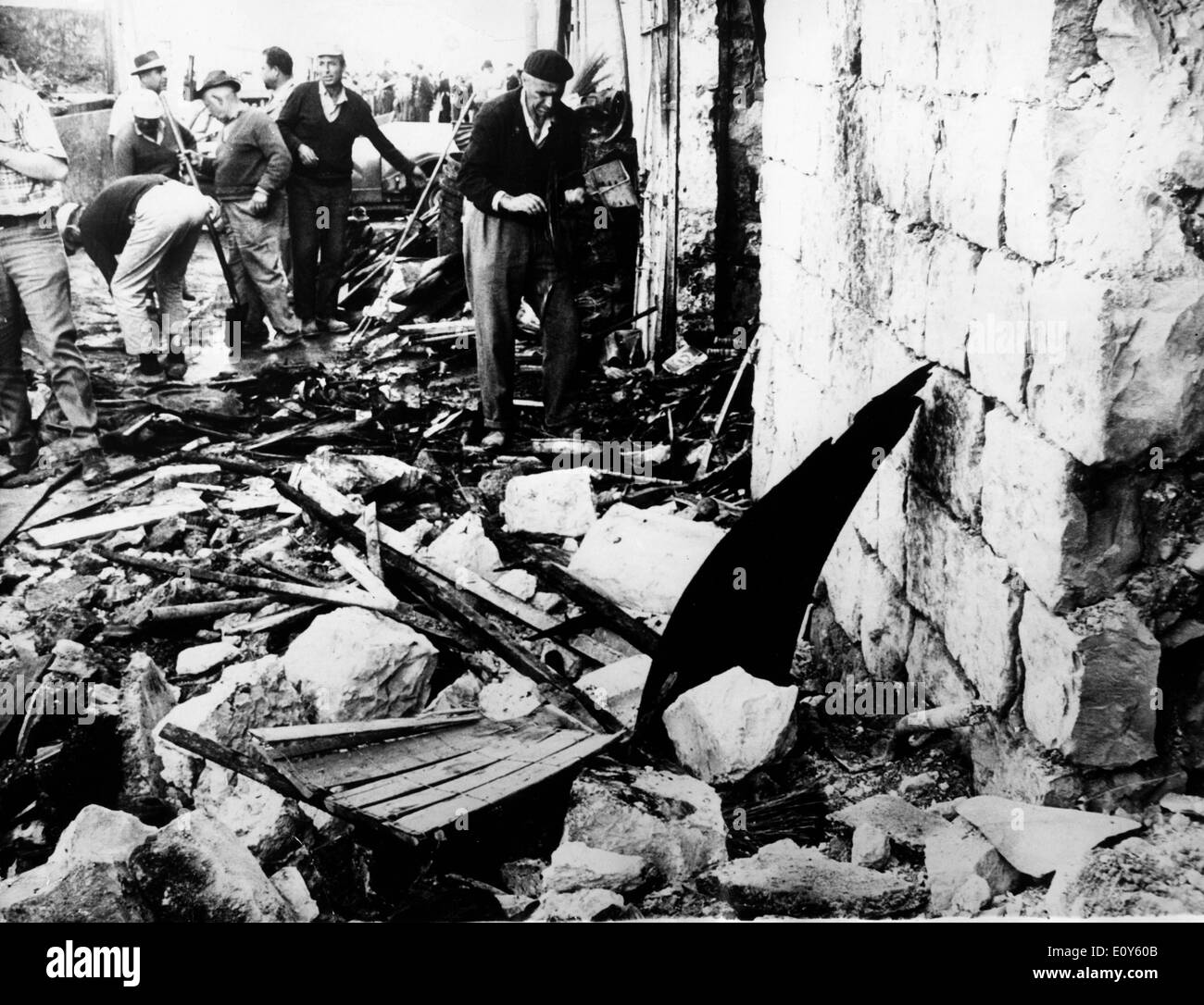 Trümmer nach jüdischen Markt Bombardierung Stockfoto