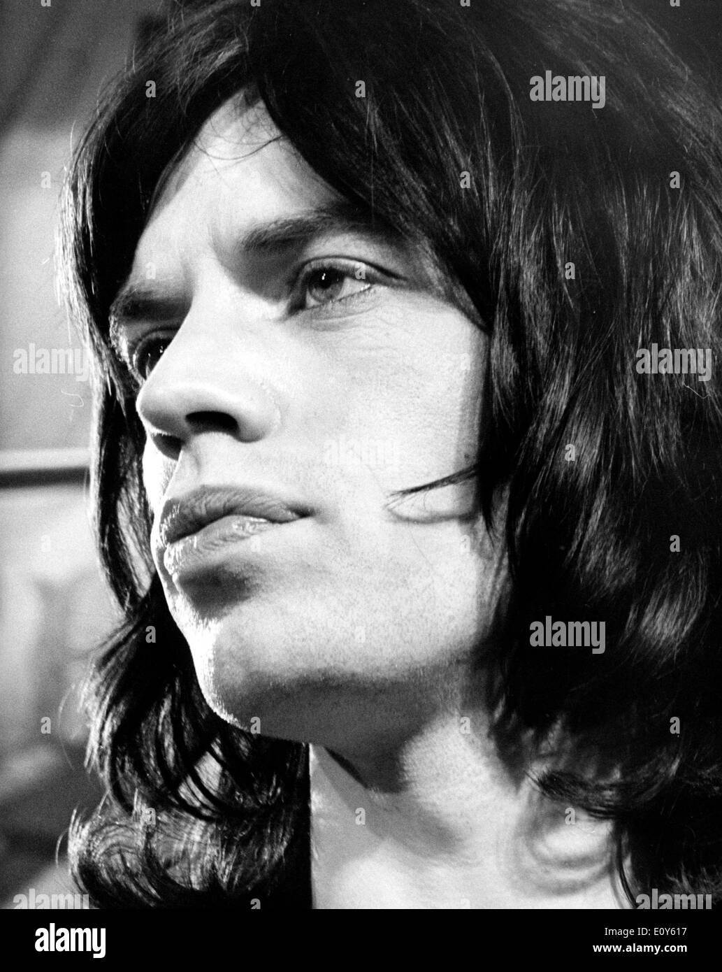 Sänger Mick Jagger, die Dreharbeiten zu "Rock ' n ' Roll Circus" Stockfoto