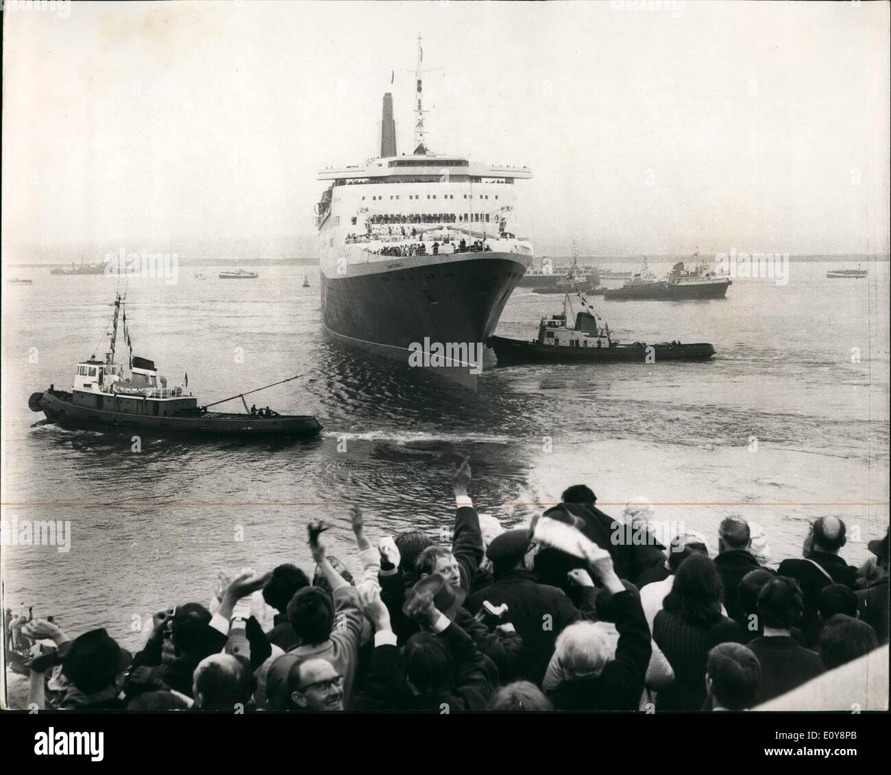 5. Mai 1969 Queen Elizabeth 2 Blätter Southampton auf Maiden