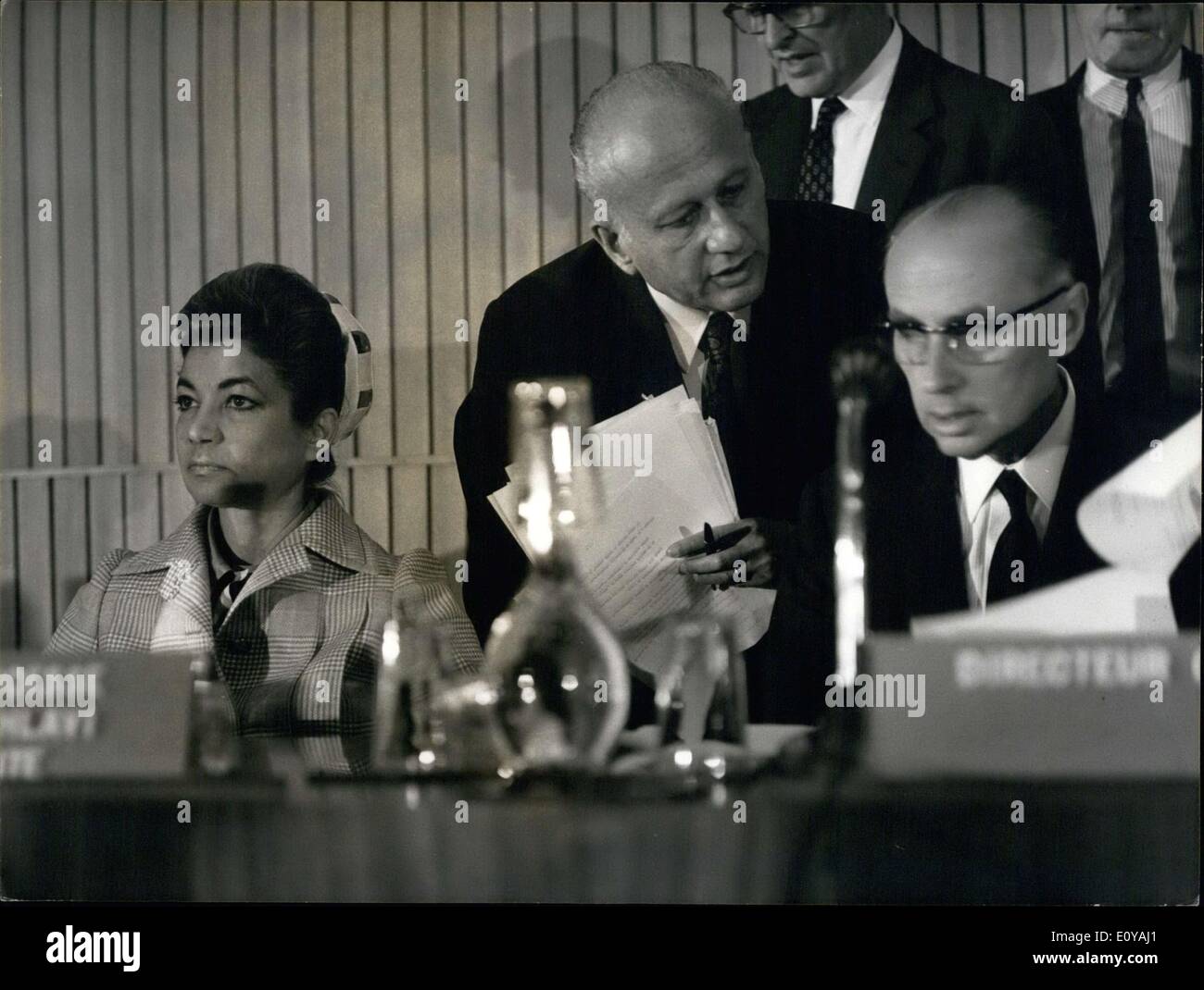 Sept. 11, 1969 - Prinzessin Achraf Pahlavi, René Maheu UNESCO-Tagung Stockfoto