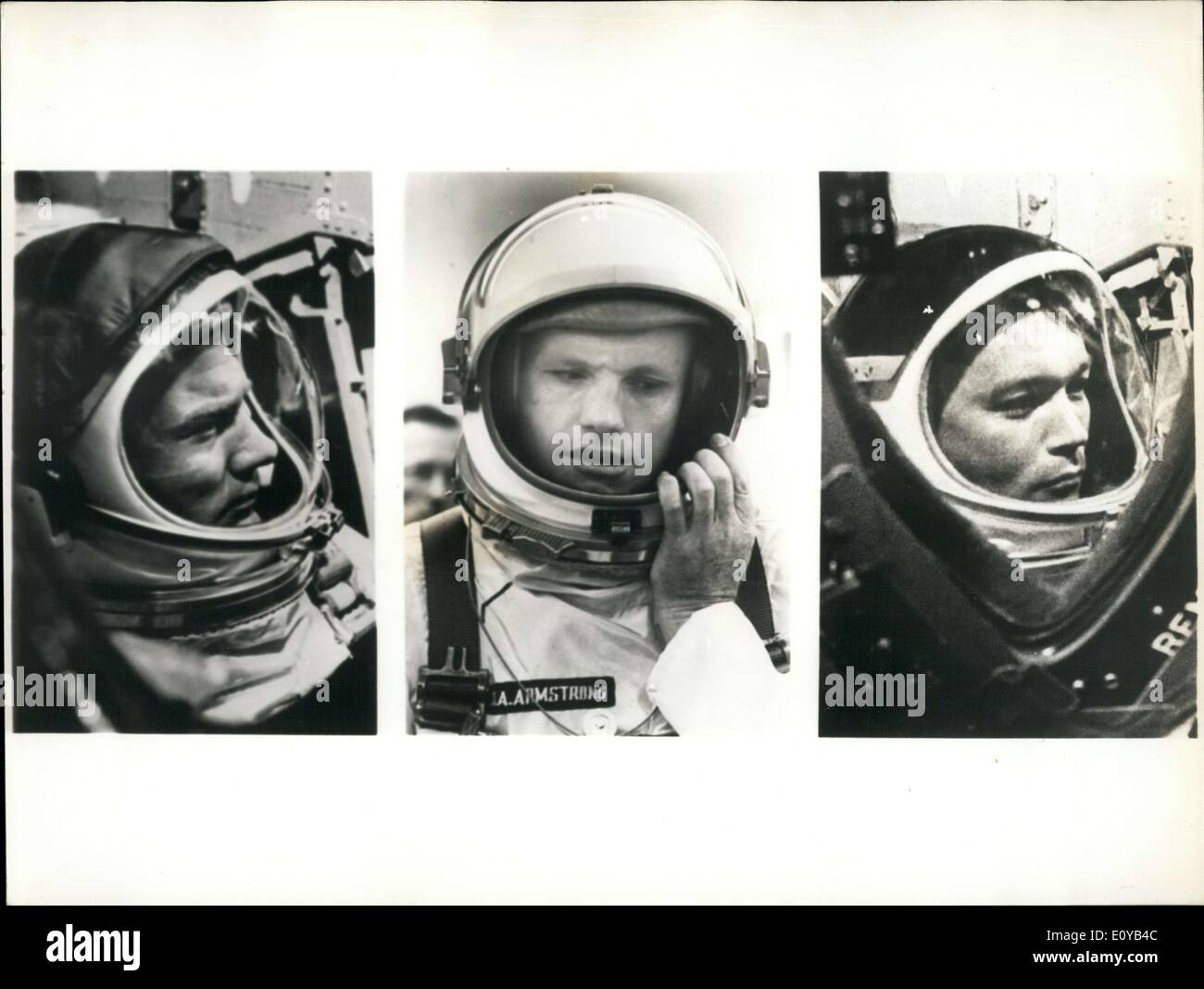 12. Juli 1969 - Apollo XI Crew: Aldrin, Armstrong und Collins Stockfoto