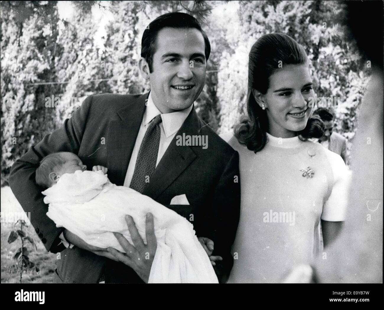 10. Oktober 1969 - im Exil, einen Sohn namens Nikolaos Stockfoto
