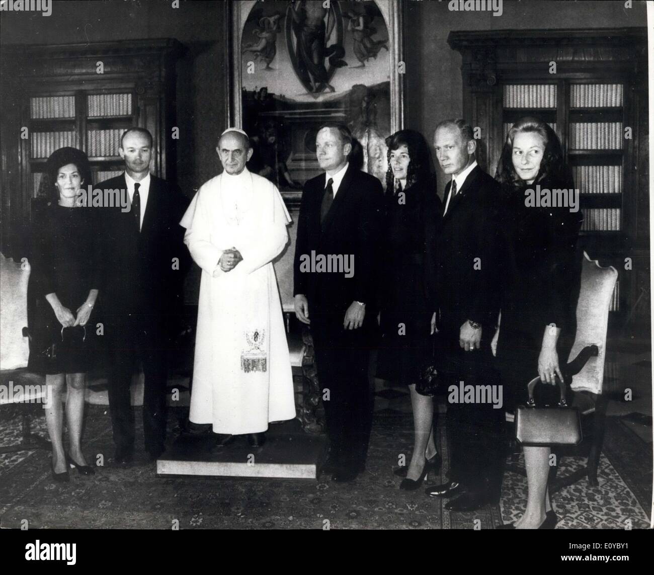 18. Oktober 1969 - der Papst trifft der amerikanischen Lunarauts: bei ihrem Besuch in Rom die drei amerikanischen Lunarauts, Neil Armstrong, Stockfoto