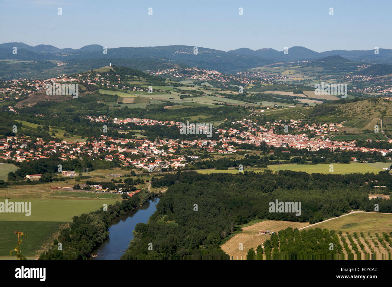 Tal der Allier in Limagne, Puy de Dome, Auvergne, Frankreich Stockfoto