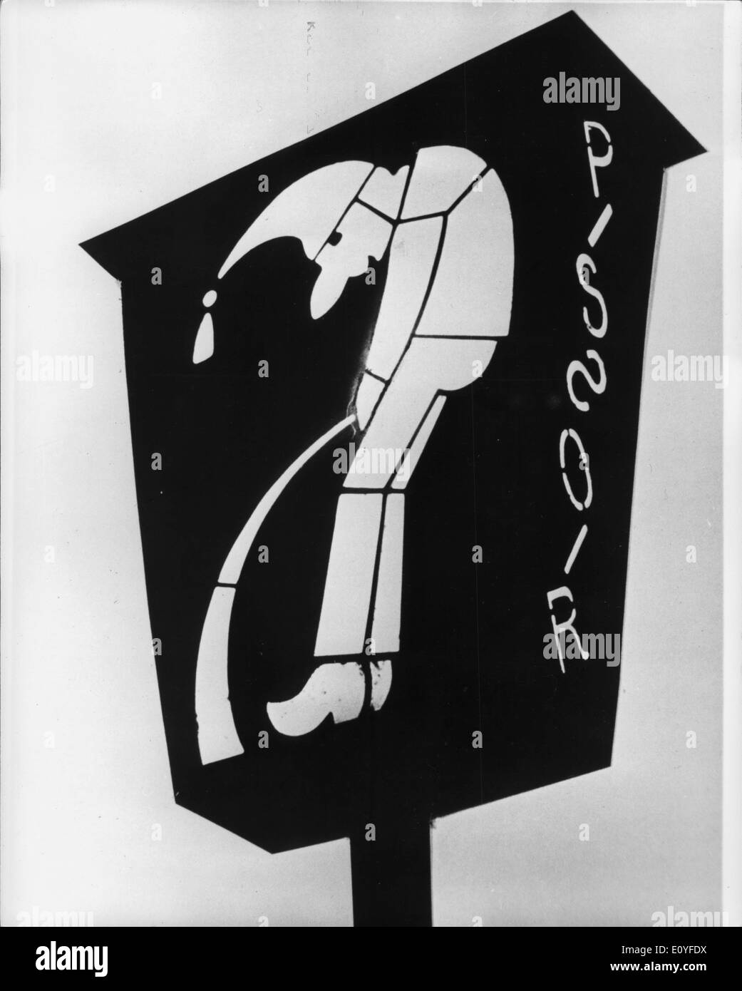 1. Januar 1970 - ein Zeichen der Zeit?; Die Behörden von Basel in der Schweiz haben dieses ursprüngliche Wappen angenommen die '' Manneken Stockfoto