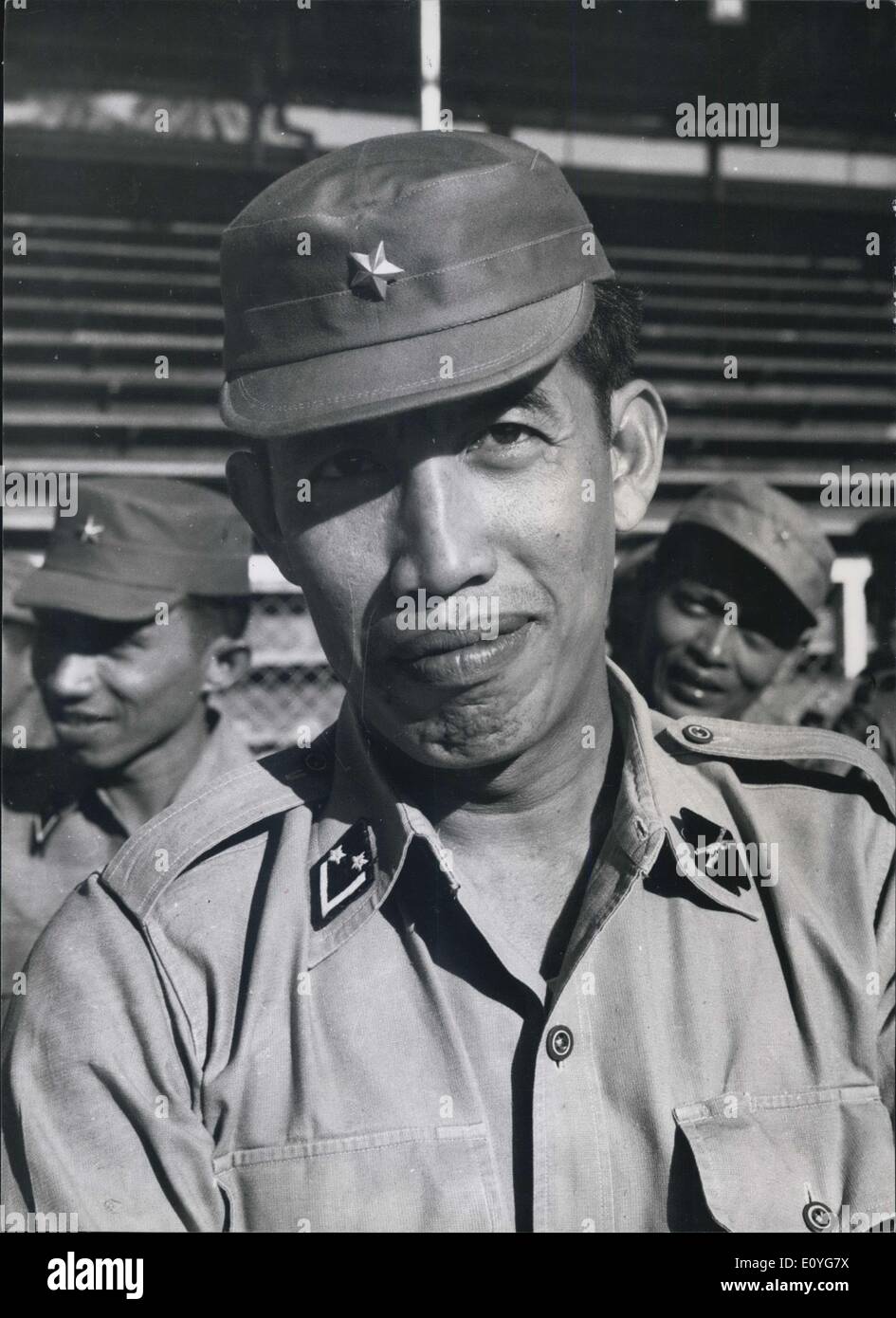 1. Januar 1970 - neuer Militärkommandant von Indonesien Regierung Kräfte In Zentralsumatra Oberstleutnant Pranoto, ist neuer Kommandant der '' The aus dem 17. August Betrieb '' als es bekannt. Er kommt aus dem japanischen ausgebildet und war verantwortlich für die Niederschlagung des Bürgerkrieges in der sind unter der Leitung von General Nasution. Stockfoto