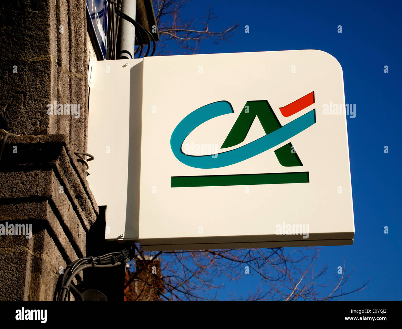 Credit Agricole Bank Zeichen, Frankreich Stockfoto