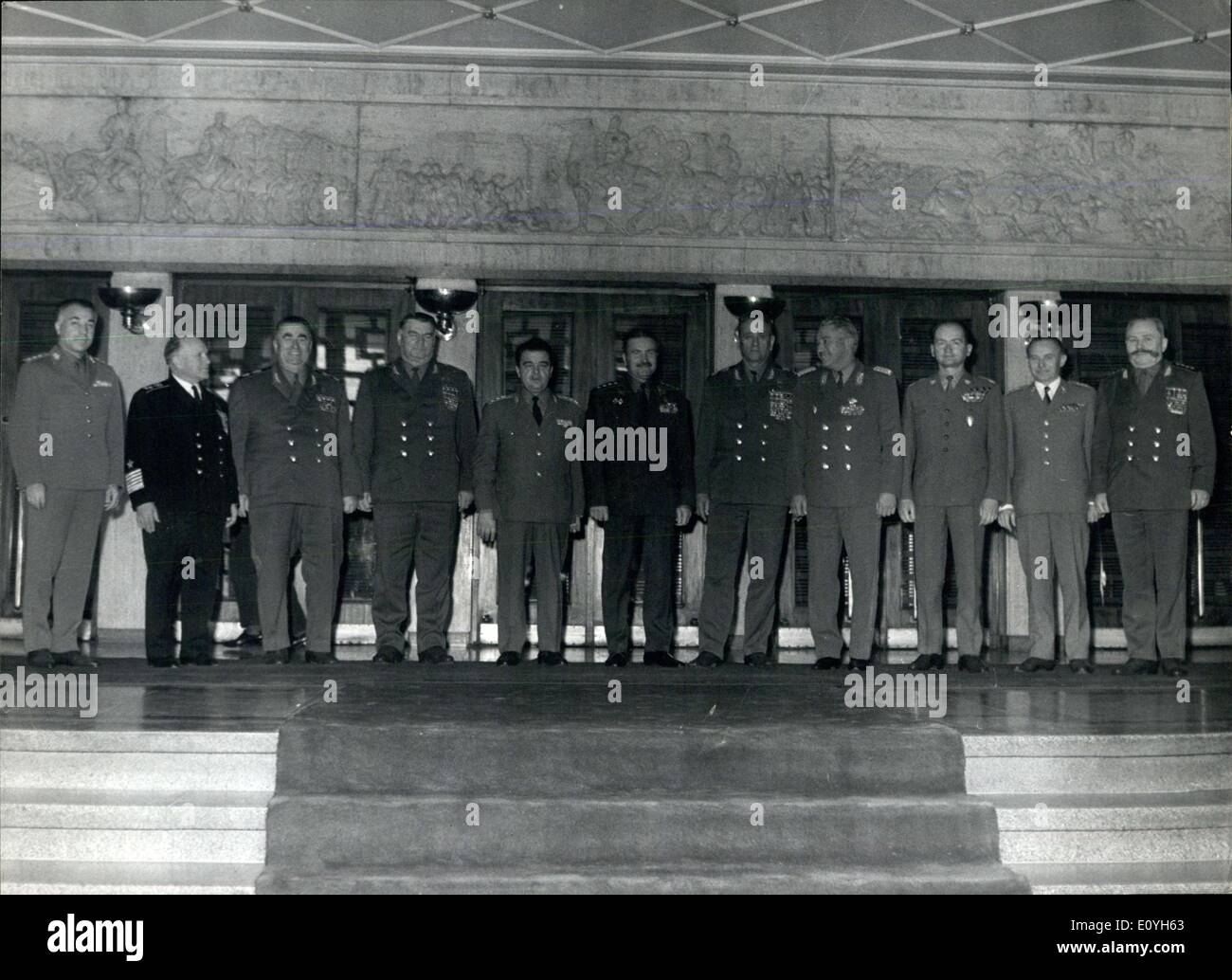 22. Mai 1970 - letzte Sitzung des Ausschusses der Verteidigungsminister der Länder des Warschauer Paktes Mitglied in Sofia. OPS: Nach der Stockfoto