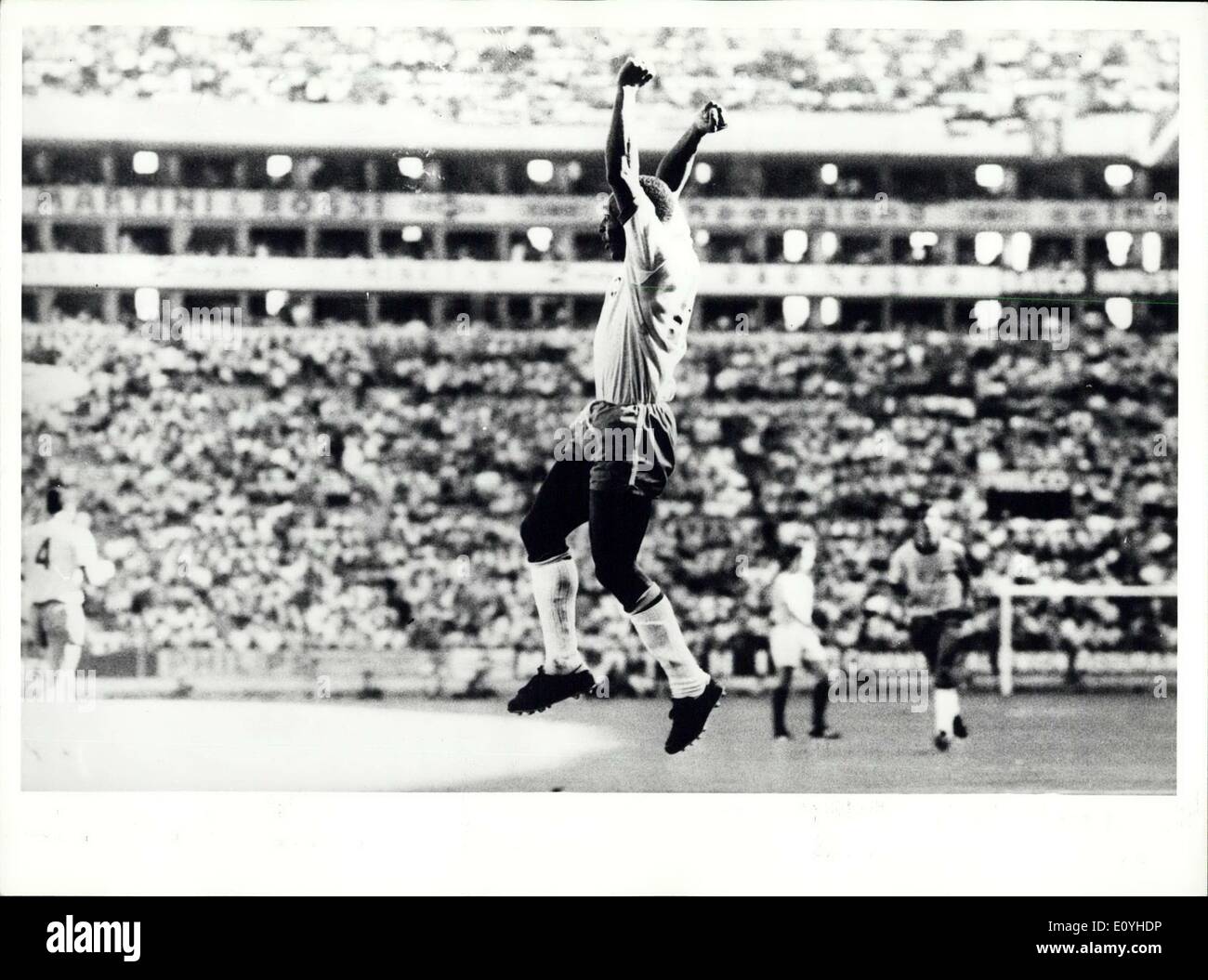 31. Mai 1970 - Brasiliens Pele kein Jogo Stockfoto