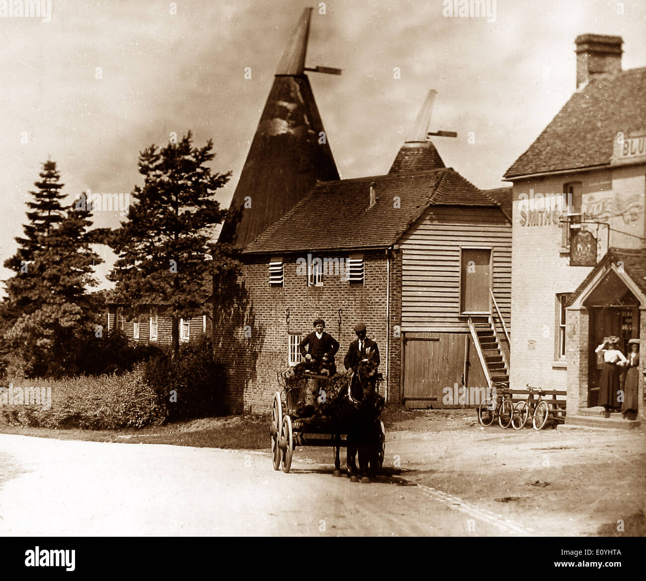 Ein Oast House in Kent Victorian Periode Stockfoto